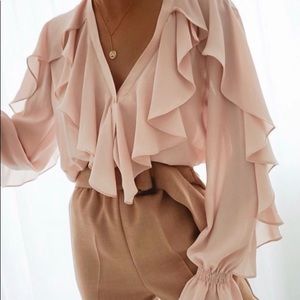 ZARA ruffle blouse